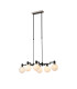 Worcester Swing Arm Telescopic Linear Pendant 6 Light E14 Satin Nickel/Satin Black/White Round Speckled Glass-1