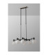 Worcester Swing Arm Telescopic Linear Pendant 6 Light E14 Satin Nickel/Satin Black/White Round Speckled Glass-9