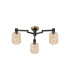Worcester 60cm Swing Arm Flush Ceiling 3 Light E14 Brass/Satin Black/Amber Striped Cylinder Glass-5