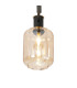 Worcester 60cm Swing Arm Flush Ceiling 3 Light E14 Brass/Satin Black/Amber Striped Cylinder Glass-7