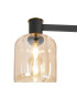 Worcester 60cm Swing Arm Flush Ceiling 3 Light E14 Brass/Satin Black/Amber Striped Cylinder Glass-8