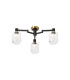 Worcester 60cm Swing Arm Flush Ceiling 3 Light E14 Brass/Satin Black/Clear Striped Cylinder Glass-1