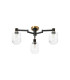 Worcester 60cm Swing Arm Flush Ceiling 3 Light E14 Brass/Satin Black/Clear Striped Cylinder Glass-6