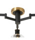 Worcester 60cm Swing Arm Flush Ceiling 3 Light E14 Brass/Satin Black/Clear Striped Cylinder Glass-7