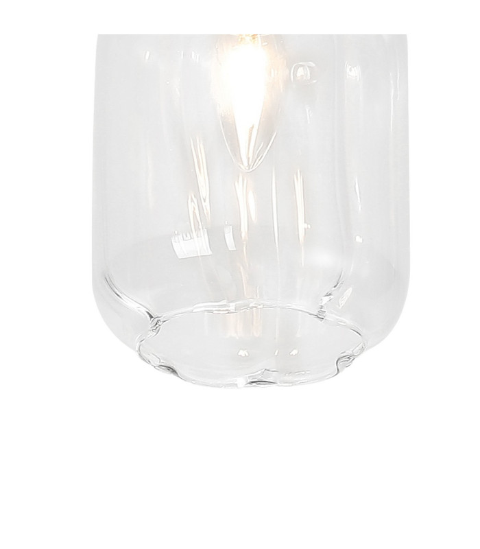 Worcester 60cm Swing Arm Flush Ceiling 3 Light E14 Brass/Satin Black/Clear Striped Cylinder Glass-9