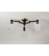 Worcester 60cm Swing Arm Flush Ceiling 3 Light E14 Brass/Satin Black/Clear Striped Cylinder Glass-10