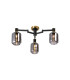Worcester 60cm Swing Arm Flush Ceiling 3 Light E14 Brass/Satin Black/Smoke Striped Cylinder Glass-1