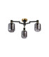 Worcester 60cm Swing Arm Flush Ceiling 3 Light E14 Brass/Satin Black/Smoke Striped Cylinder Glass-5