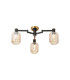 Worcester 60cm Swing Arm Flush Ceiling 3 Light E14 Brass/Satin Black/Amber Twisted Cylinder Glass-1