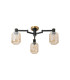 Worcester 60cm Swing Arm Flush Ceiling 3 Light E14 Brass/Satin Black/Amber Twisted Cylinder Glass-5