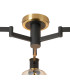 Worcester 60cm Swing Arm Flush Ceiling 3 Light E14 Brass/Satin Black/Amber Twisted Cylinder Glass-8