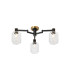 Worcester 60cm Swing Arm Flush Ceiling 3 Light E14 Brass/Satin Black/Clear Twisted Cylinder Glass-1