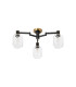 Worcester 60cm Swing Arm Flush Ceiling 3 Light E14 Brass/Satin Black/Clear Twisted Cylinder Glass-5