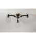Worcester 60cm Swing Arm Flush Ceiling 3 Light E14 Brass/Satin Black/Clear Twisted Cylinder Glass-9