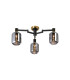 Worcester 60cm Swing Arm Flush Ceiling 3 Light E14 Brass/Satin Black/Smoke Twisted Cylinder Glass-1