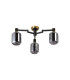 Worcester 60cm Swing Arm Flush Ceiling 3 Light E14 Brass/Satin Black/Smoke Twisted Cylinder Glass-5