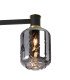 Worcester 60cm Swing Arm Flush Ceiling 3 Light E14 Brass/Satin Black/Smoke Twisted Cylinder Glass-7
