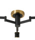 Worcester 60cm Swing Arm Flush Ceiling 3 Light E14 Brass/Satin Black/Smoke Twisted Cylinder Glass-8