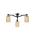 Worcester 59cm Swing Arm Flush Ceiling 3 Light E14 Brass/Satin Black/Amber Uniform Dimple Cylinder Glass-1