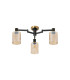 Worcester 59cm Swing Arm Flush Ceiling 3 Light E14 Brass/Satin Black/Amber Uniform Dimple Cylinder Glass-5