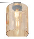 Worcester 59cm Swing Arm Flush Ceiling 3 Light E14 Brass/Satin Black/Amber Uniform Dimple Cylinder Glass-7