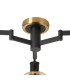 Worcester 59cm Swing Arm Flush Ceiling 3 Light E14 Brass/Satin Black/Amber Uniform Dimple Cylinder Glass-8