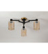 Worcester 59cm Swing Arm Flush Ceiling 3 Light E14 Brass/Satin Black/Amber Uniform Dimple Cylinder Glass-9