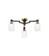 Worcester 59cm Swing Arm Flush Ceiling 3 Light E14 Brass/Satin Black/Clear Uniform Dimple Cylinder Glass-1