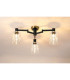 Worcester 59cm Swing Arm Flush Ceiling 3 Light E14 Brass/Satin Black/Clear Uniform Dimple Cylinder Glass-3
