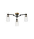 Worcester 59cm Swing Arm Flush Ceiling 3 Light E14 Brass/Satin Black/Clear Uniform Dimple Cylinder Glass-6