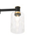 Worcester 59cm Swing Arm Flush Ceiling 3 Light E14 Brass/Satin Black/Clear Uniform Dimple Cylinder Glass-7