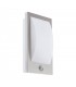 1 Light Outdoor Flush Wall Light with PIR Motion Sensor Stainless Steel, White IP54, E27 - 1