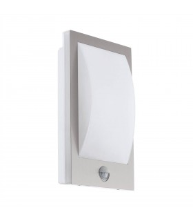 1 Light Outdoor Flush Wall Light with PIR Motion Sensor Stainless Steel, White IP54, E27 - 1