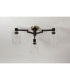 Worcester 59cm Swing Arm Flush Ceiling 3 Light E14 Brass/Satin Black/Clear Uniform Dimple Cylinder Glass-10