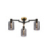 Worcester 59cm Swing Arm Flush Ceiling 3 Light E14 Brass/Satin Black/Smoke Uniform Dimple Cylinder Glass-1