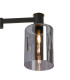 Worcester 59cm Swing Arm Flush Ceiling 3 Light E14 Brass/Satin Black/Smoke Uniform Dimple Cylinder Glass-7