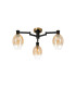Worcester 61cm Swing Arm Flush Ceiling 3 Light E14 Brass/Satin Black/Amber Fade Wine Glass Glass-5
