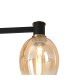Worcester 61cm Swing Arm Flush Ceiling 3 Light E14 Brass/Satin Black/Amber Fade Wine Glass Glass-7