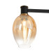 Worcester 61cm Swing Arm Flush Ceiling 3 Light E14 Brass/Satin Black/Amber Fade Wine Glass Glass-8