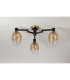 Worcester 61cm Swing Arm Flush Ceiling 3 Light E14 Brass/Satin Black/Amber Fade Wine Glass Glass-9