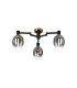 Worcester 61cm Swing Arm Flush Ceiling 3 Light E14 Brass/Satin Black/Smoke Fade Wine Glass Glass-1