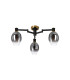 Worcester 61cm Swing Arm Flush Ceiling 3 Light E14 Brass/Satin Black/Smoke Fade Wine Glass Glass-5
