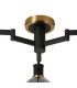 Worcester 61cm Swing Arm Flush Ceiling 3 Light E14 Brass/Satin Black/Smoke Fade Wine Glass Glass-6