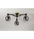 Worcester 61cm Swing Arm Flush Ceiling 3 Light E14 Brass/Satin Black/Smoke Fade Wine Glass Glass-9