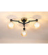 Worcester 62cm Swing Arm Flush Ceiling 3 Light E14 Brass/Satin Black/Amber Plated Round Segment Glass-3