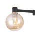 Worcester 62cm Swing Arm Flush Ceiling 3 Light E14 Brass/Satin Black/Amber Plated Round Segment Glass-7