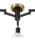 Worcester 62cm Swing Arm Flush Ceiling 3 Light E14 Brass/Satin Black/Clear Round Textured Diamond Pattern Glass-5