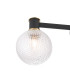 Worcester 62cm Swing Arm Flush Ceiling 3 Light E14 Brass/Satin Black/Clear Round Textured Diamond Pattern Glass-7