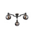 Worcester 62cm Swing Arm Flush Ceiling 3 Light E14 Satin Nickel/Satin Black/Smoke Plated Round Segment Glass-1