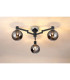 Worcester 62cm Swing Arm Flush Ceiling 3 Light E14 Satin Nickel/Satin Black/Smoke Plated Round Segment Glass-3